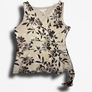 VTG Size 10 Y2K Covington Floral Faux-Wrap Top – Earth Tone Aesthetic